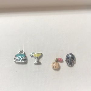 Set of 4 Origami Owl Charms